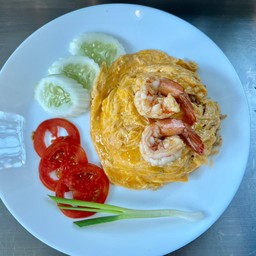 ข้าวผัดมันกุ้ง+ไข่ข้น