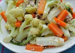 ดอกกะหล่ำผัดน้ำมันหอย