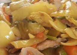 เกี้ยมฉ่ายผัดหมูชิ้น