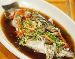 ปลากระพง/ปลาทับทิมนึ่งบ๊วย