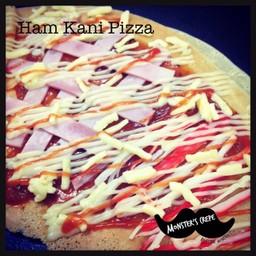 เครปพิซซ่าแฮมปูอัด Pizza Crepe Ham Kani