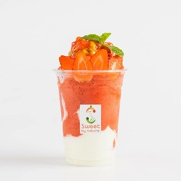 สมูทตี้ สตรอว์เบอร์รี่+เสาวรส+โยเกิร์ต (Smoothie Strawberry Passion Fruit Yogurt