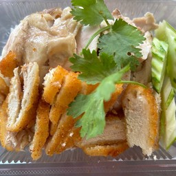 ข้าวมันไก่ต้ม+ไก่ทอด