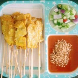 หมูสะเต๊ะ แม่ไพ วัดโบสถ์ หลวงพ่อโตองค์ใหญ่ อ.สามโคก จ.ปทุมธานี