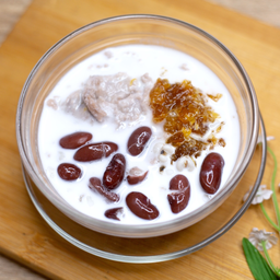 เผือกกวน-สัปปะรดเชื่อม-ถั่วแดง (น้ำกะทิ)