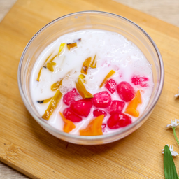 ฟักทองเชื่อม-ทับทิมกรอบ-มันเชื่อม (น้ำกะทิ)