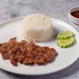 ข้าวสันคอหมูย่างสูตรดั้งเดิม