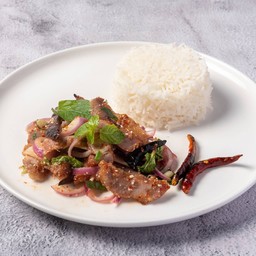 ข้าวน้ำตกสันคอหมูย่าง