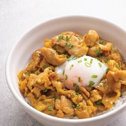 ข้าวหน้าหมูสันคอสะเต๊ะ  ไข่ออนเซ็น