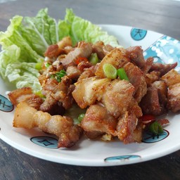 สามชั้นคั่วพริกเกลือ(กับข้าว)