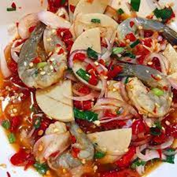 ยำหมูยอ + กุ้งสด