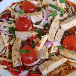 ยำเส้นแก้ว+หมุยอ+ไข่แดงเค็ม