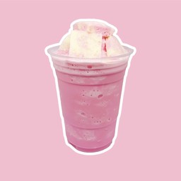 นมชมพูปั่น - Pink Milk Smoothie (Nom Yen)