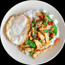 ข้าวกะเพราหมูชิ้น