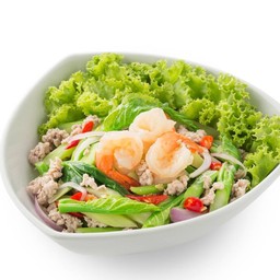 ยำคะน้ากุ้งสด