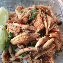 ข้าวกะเพราเห็ดไข่เจียว ต้องเบิ้ล