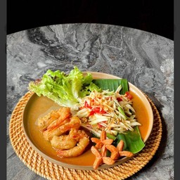 ตำกุ้งทอด