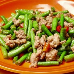 ผัดถั่วฟักยาว กับข้าว