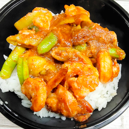 พริกแกงกุ้ง ราดข้าว