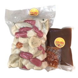 ลูกชิ้นรวมทองสุข+น้ำจิ้ม+พริก