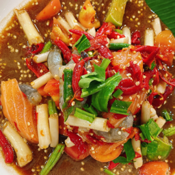 ไหลบัวกุ้งสด+แซลม่อน