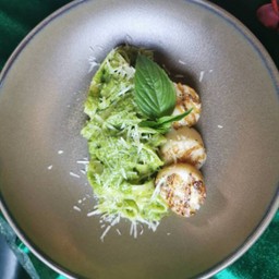 Scallop With Pesto Sauce