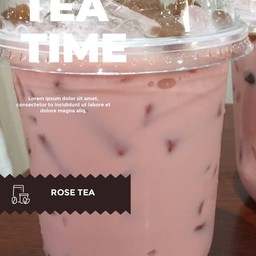 ชาดอกกุหลาบนมเย็น