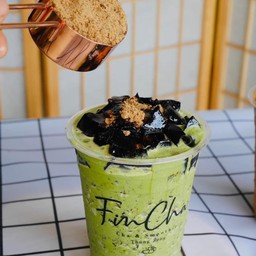 ชาเขียวเย็น+เฉาก๊วย