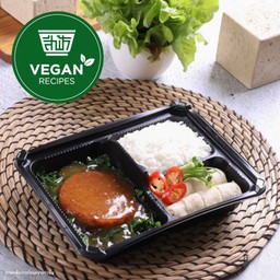 ข้าว + ตำลึงผัด Plant Based + ปอเปี๊ยะสด (Vegan)