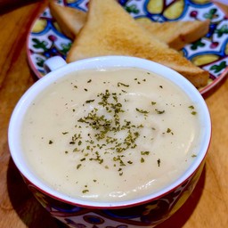 ซุปครีมเบคอนไก่ Soup Cream with Chicken Bacon