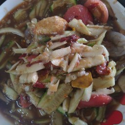 ตำซั่วแตงปูปลาร้าหมูยอ