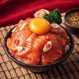 ข้าวหน้าแซลมอนดองซีอิ๊วไข่ดอง
