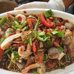 Shrimp, cockles, and blue crab salad