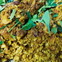 คั่วกลิ้งหมูสับราดข้าว