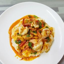 ข้าวไข่ข้นซอสต้มยำกุ้ง