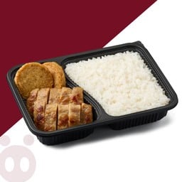 ข้าวหมูย่างคุโรบูตะ + ไก่ยอ