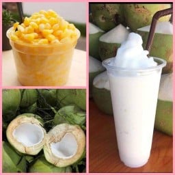 มะพร้าวปั่นนมสด ข้าวโพดคลุกเนย