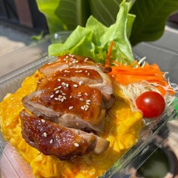 ข้าวไข่ข้น+ไก่ย่างราดซอสเทอริยากิ
