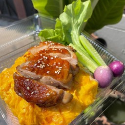 ข้าวพริกเผาไข่ข้น+ไก่ย่าง