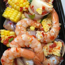 ข้าวโพด+กุ้งสุก