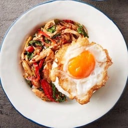 ข้าวราดกะเพราปู (ราคาไม่รวมไข่ดาว)