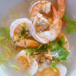 ข้าวต้มกุ้ง+ไข่เค็ม