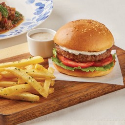 Beyond Meat Burger with Truffle Sauce and Truffle Fries