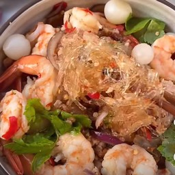 ยำเส้นแก้ว  กุ้ง+หมุสับ