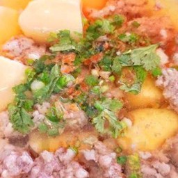 ข้าวต้มเต้าหู้ไข่+หมูสับ