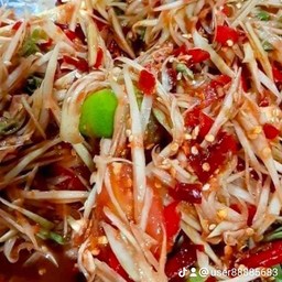 ส้มตำปูปลาร้าพริกแห้งนัวๆน้ำปลาร้า