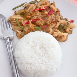 ข้าวปลาหมึกผัดไข่เค็ม recommend
