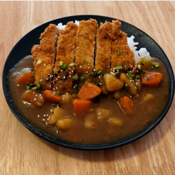 ข้าวหน้าแกงกะหรี่หมูทอด