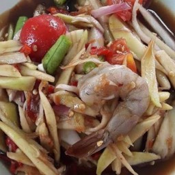 ตำมะม่วงกุ้งสด