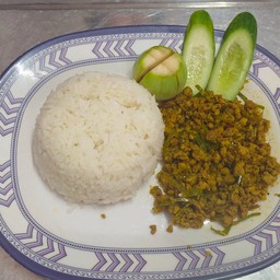 ข้าวคั่วกลิ้งหมูสับ